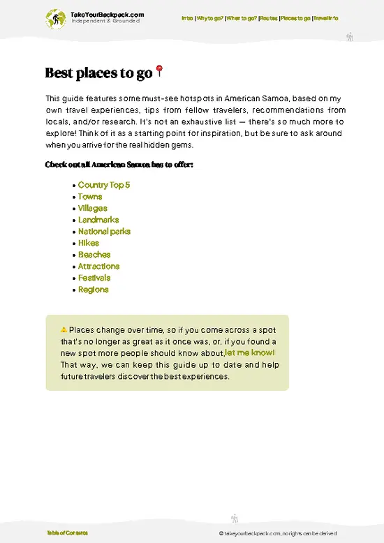 example page 5 from our offline Travel Guide for American Samoa